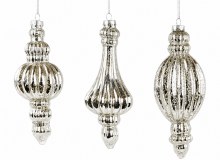 Additional picture of Glass Baubles Crackle Droplet x 3