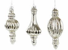 Glass Baubles Crackle Droplet x 3