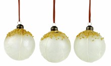 Glass Bauble Leaf & Bead 8cm x 3
