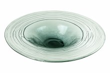 Hand Blown Glass Plate Clear/ grey 27.5cm