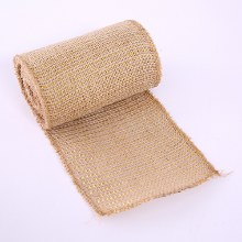 Hessian Burlap Fabric W/ Gold Thread 5" x 5yds