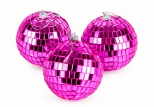 Disco Bauble Fuchsia 8cm x 3
