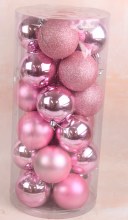 Baubles 8cm Pink Mix x 24 Baubles 8cm Pink Mix x 24