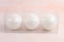 White Irridescent Snowball Buable 8cm x 3