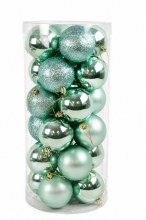 Baubles 8cm Lake Green x 24