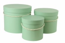 Florist Hat Box x 3 Ice Green