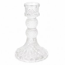 Glass Taper Candle Holder 8cm x 13cm