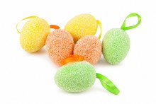 Flocked Easter Eggs x 6- 8cm