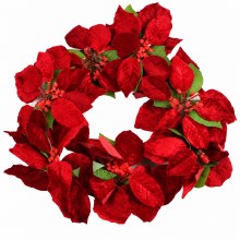 Velvet Wreath Poinsettia 46cm