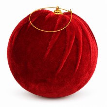Velvet Bauble Deep Red 12cm x 2