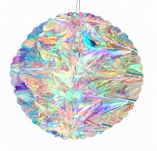 Honeycomb Iridescent foil Bauble 8"