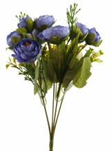 Artificial Flower Ranunculus Bunch Cornflower Blue x 10