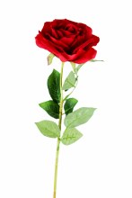 Single Stem Open Faux Rose Red 65cm Single Stem Open Faux Rose Red 65cm
