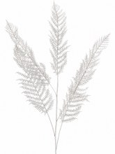 Faux Fern Stem 110cm Metallic Silver