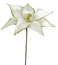 Christmas Poinsettia Velvet Ivory/ Gold 45cm Christmas Poinsettia Velvet Ivory/ Gold 45cm