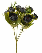 Artificial Flower Ranunculus Bunch x 10 Black/ Dark Blue Artificial Flower Ranunculus Bunch x 10 Black/ Dark Blue