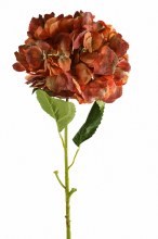 Artificial Hydrangea Flower 85cm Burnt Orange
