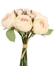 Artificial Rose Bunch 27cm Blush