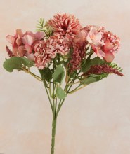 Artificial Crysanthemum, Hydrangea & blossom Bunch Blush Pink Artificial Crysanthemum, Hydrangea & blossom Bunch Blush Pink