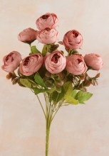 Artificial Camellia Flower Bunch 39cm x 5 Stems