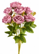 Artificial Rose Bunch Lilac x 7