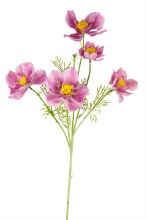 Artificial Cosmos Stem 85cm Lilac- Faux Flower Spray 5 heads, flocked stem