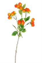Faux Raspberry Stem 60cm- Artificial Spray red/ Green