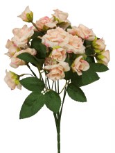 Additional picture of Artificial Mini Rose Bunch 29cm Peach/Pink/Cream