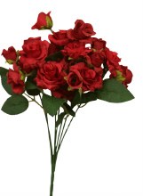 Additional picture of Artificial Mini Rose Bunch 29cm Red