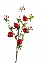 Artificial Pomegranate Stem 92cm Red