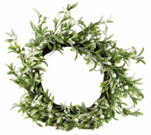 Artificial Mistletoe Frosted Glitter Wreath 24"