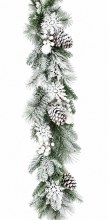 Christmas Artificial Snow Pine Cone Garland 4ft