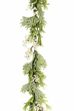 White Berry Frosted Garland 5ft