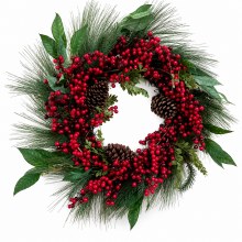 Artificial Red Berry & Pine Chritmas Door Wreath 28" Approx