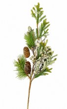 White Berry Spruce Christmas Stem 28"