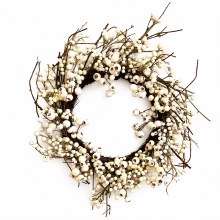 Christmas Wreath White Berry 22"