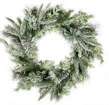 Snowy Pine Wreath 20"