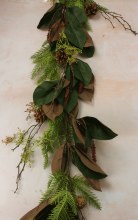 Faux Magolia Leaf Garland 5ft