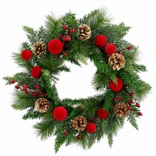 Additional picture of Christmas Red Velvet Door Wreath