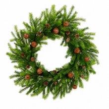 Additional picture of Christmas Pine Door Wreath w/Bells 24"