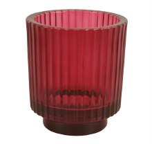 Glass Bud Vase 9cmx10cmx6cm Burgundy