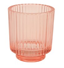 Glass Bud Vase 9cmx10cmx6cm Rose Pink