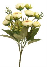 Artificial Mini Ranunculus Bunch Lemon x 10