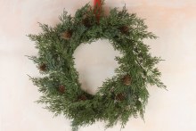Faux Christmas Spruce Pine Cone Wreath 40cm