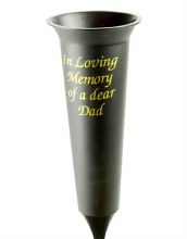 Florist Grave Vase Spike In Loving memory Of A Dear Dad x 5pcs Black