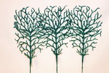 Blue glitter coral branch x 3 19.5"