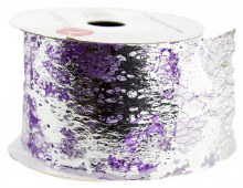 mesh Ribbon 2.5" x 10 Yards Purple/ Silver