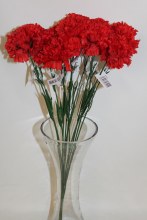 Silk Red carnations x 6-46cm