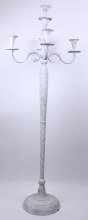 5 Arm white wash vintage effect tall candelabra height-120cm