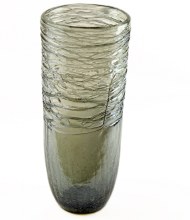 Hand Blown Glass Vase Clear/Grey 30.5cm